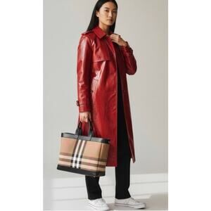 NEW BURBERRY ORMOND XLG Travel TOTE Calf Skin/ Nylon (Retail $1675)